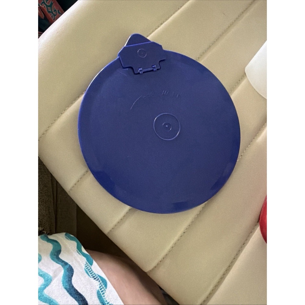 Vintage Tupperware hinged flip-top Lid - Blue "LID ONLY"